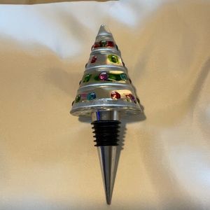 Colorful glass Christmas Tree wine stopper.